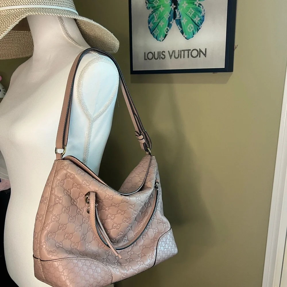 Guccissima soft pink medium Bree foldover Shoulder Bag - Picture 16 of 16